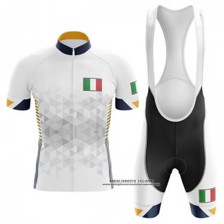 2020 Abbigliamento Ciclismo Italia Bianco Manica Corta e Salopette (3)